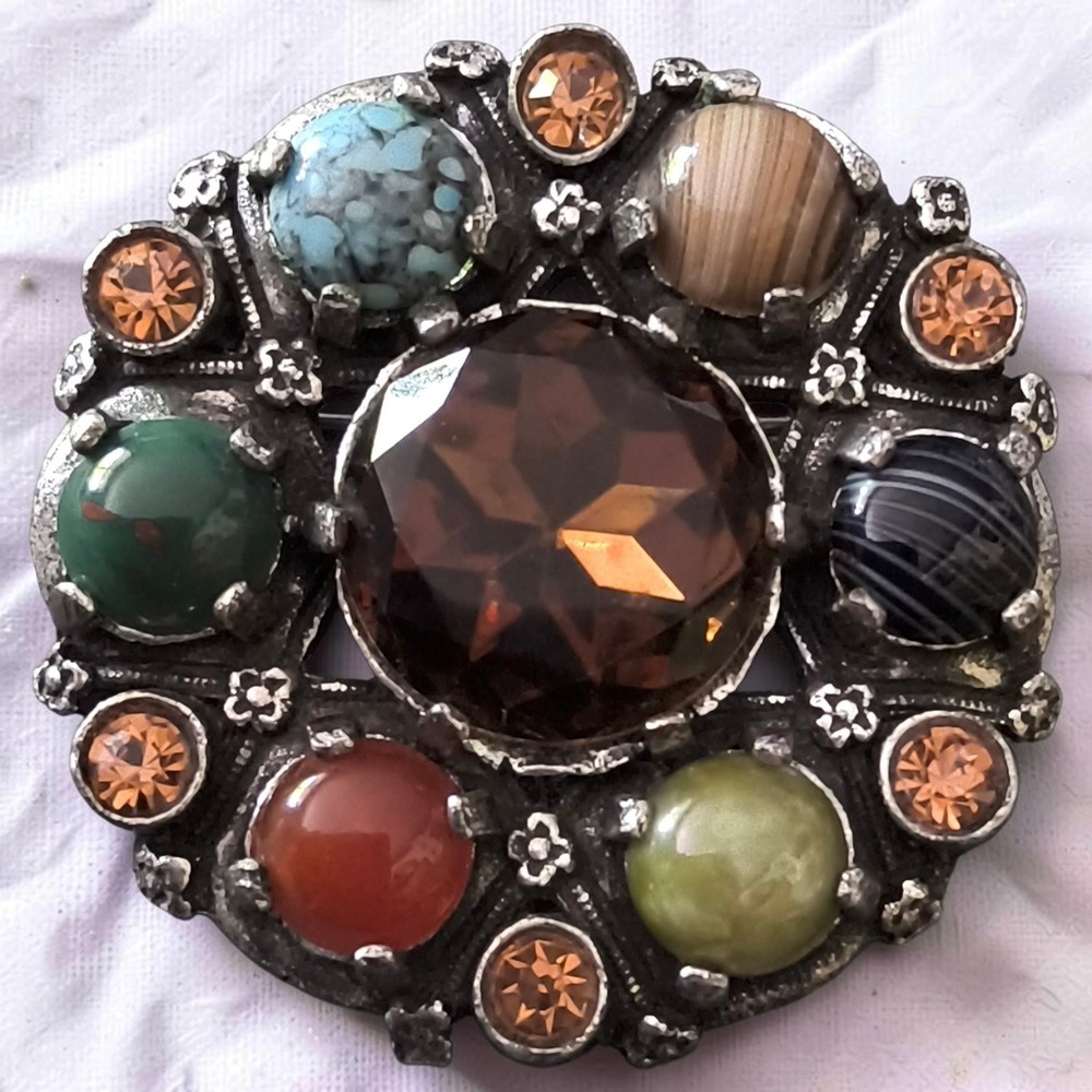 Vintage MIRACLE Celtic Glass Brooch Pendant